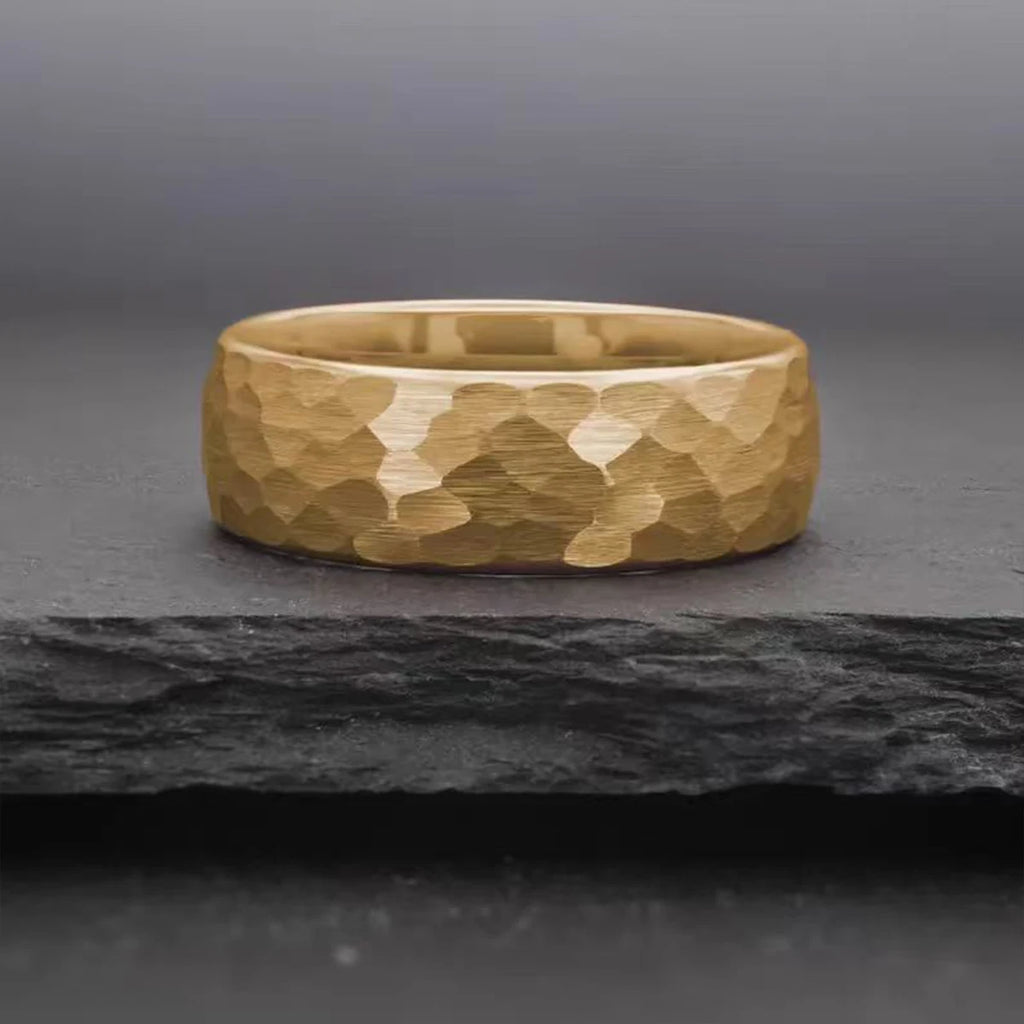 8MM/6MM Gold Color Tungsten Carbide Ring Fashion
