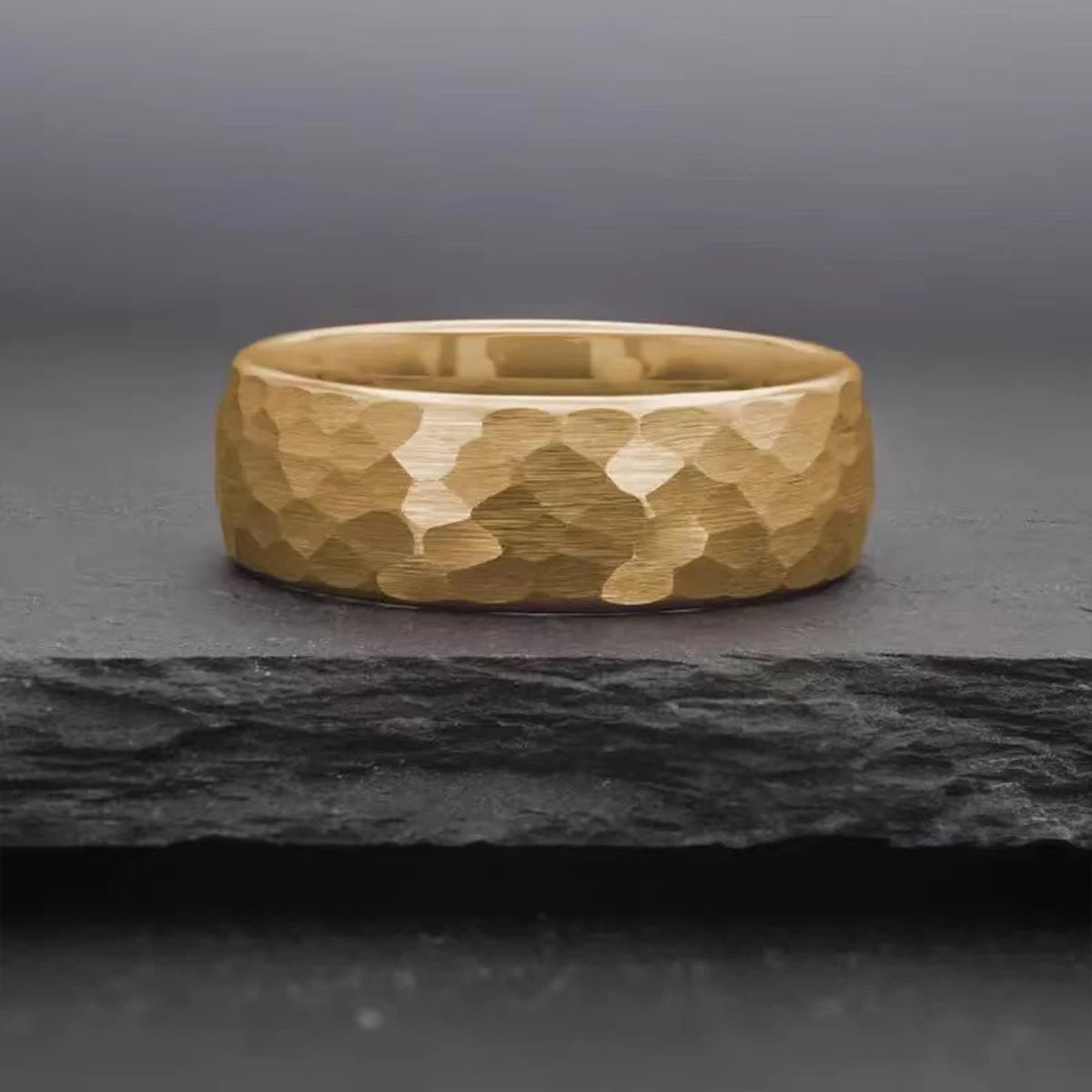 8MM/6MM Gold Color Tungsten Carbide Ring Fashion