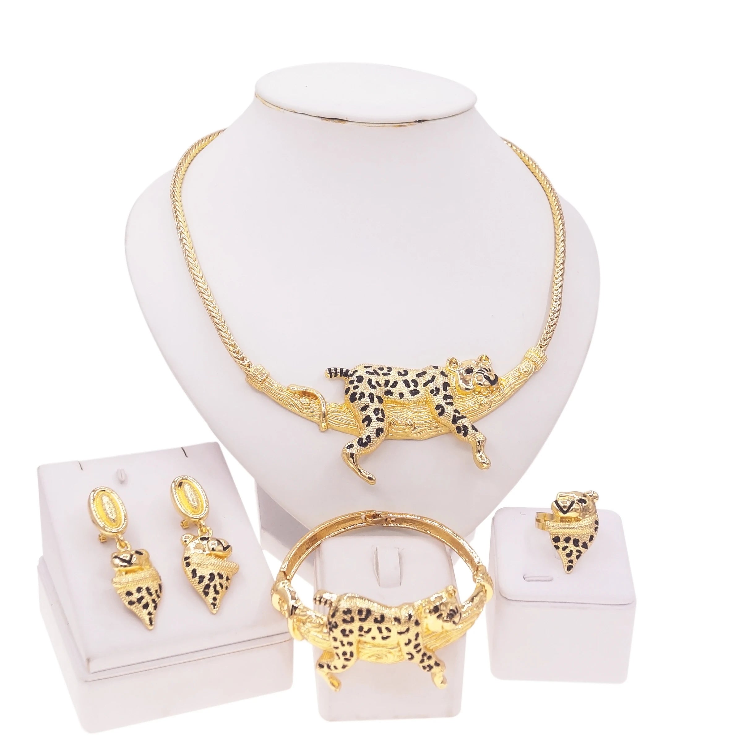 Dubai Women's Jewelry Set: Animal Design Leopard