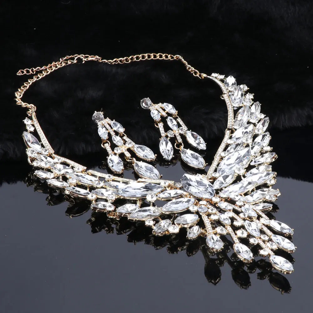 Crystal Bridal Jewelry Sets Wedding Party Costume