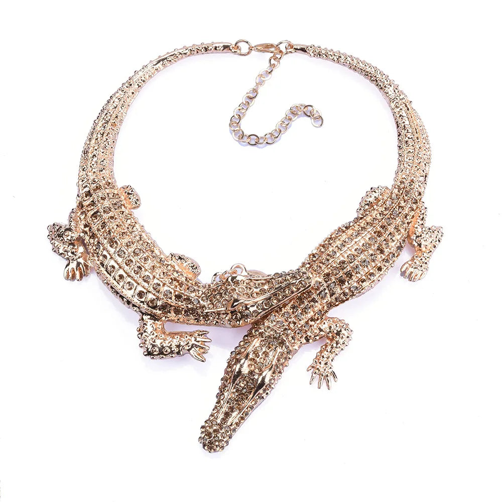 2026 New Fashion Double Crocodile Choker Necklace