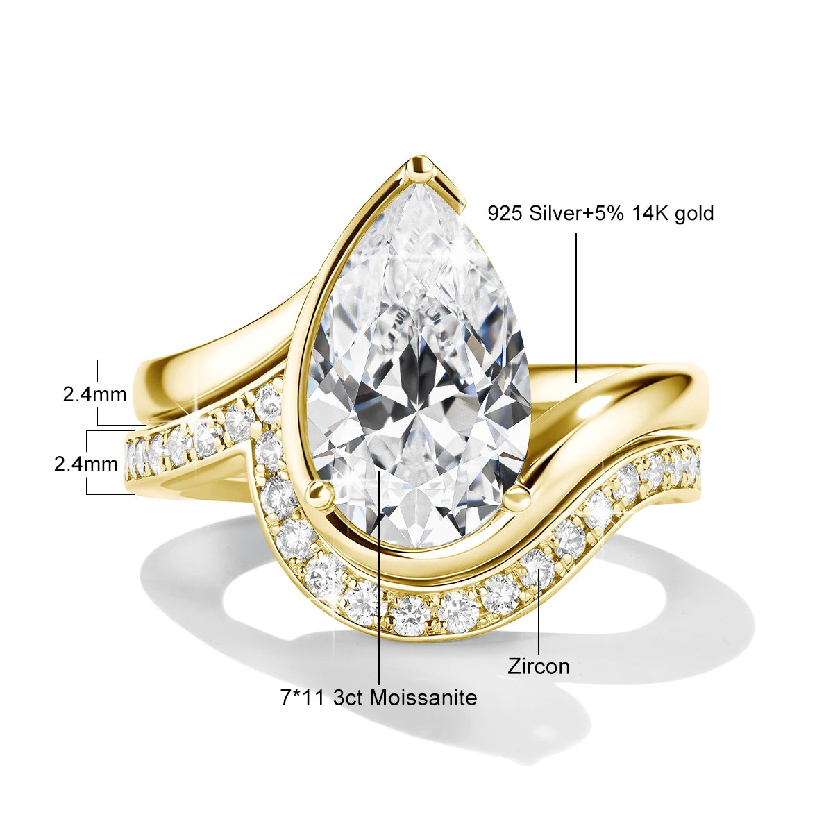 Sdoou Luxury 2pcs 14K Gold Filled Twisted Double