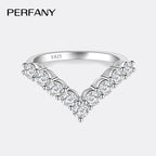 PERFANY 3mm All Moissanite Ring for Women S925 Pure