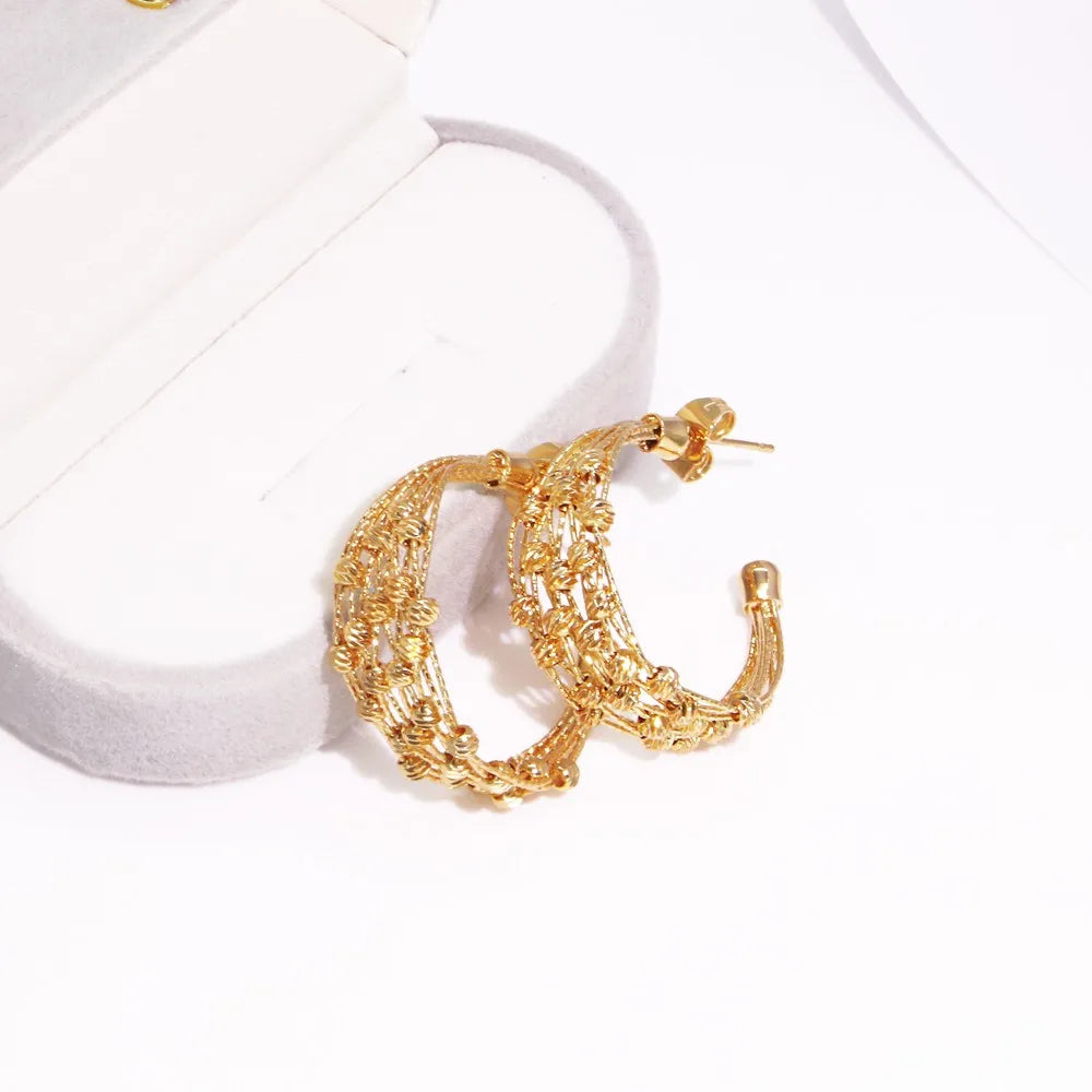GZJPEI Handmade Women Jewelry Set Multi-layer 18K Gold