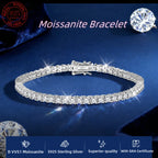 100 % echtes Moissanit-Tennisarmband 925er Sterlingsilber