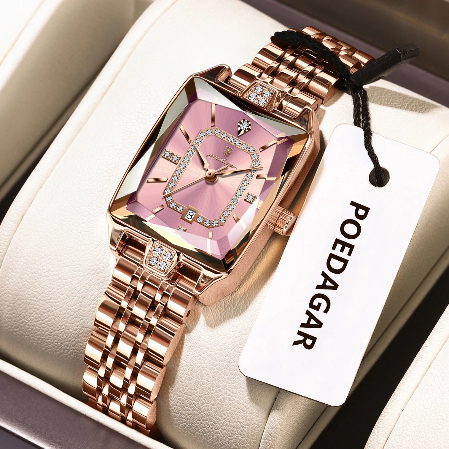 POEDAGAR Luxury Woman Watch Waterproof Date High - 785 RoseGold Pink / China Mainland