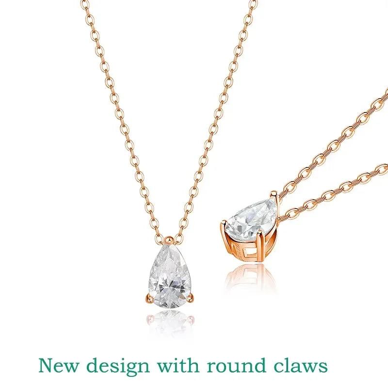 Smyoue Certified 1CT 2CT Pear Cut D VVS1 Moissanite - new rose gold color / 5CT, new rose gold color / 4CT, new rose gold color / 3CT, new rose gold color / 2CT, new rose gold color / 1CT