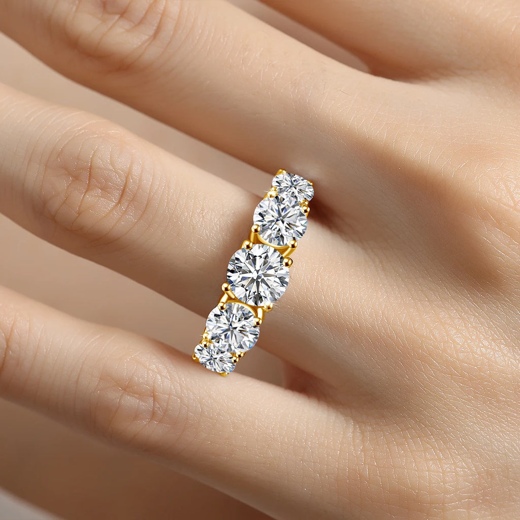 18k Plated 3.8CTW Genuine Moissanite Rings for