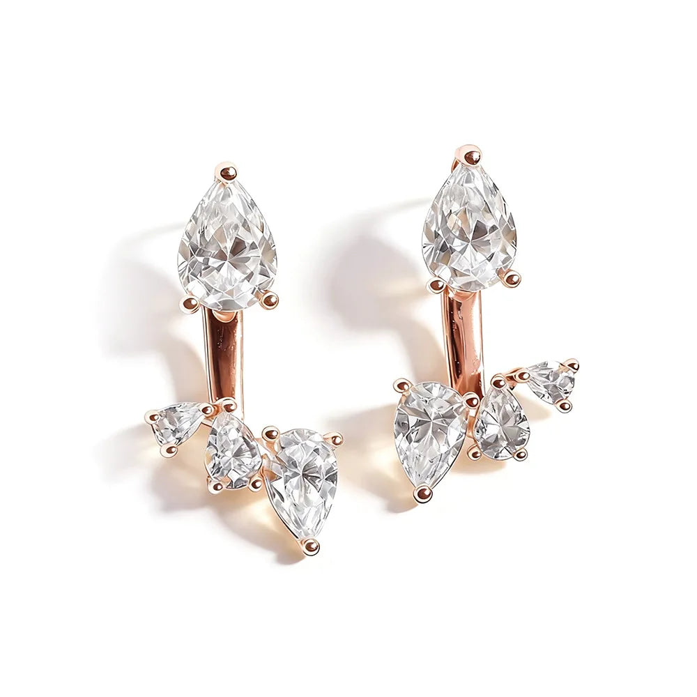 Tfglbu Water Drop D Moissanite Earrings for Women