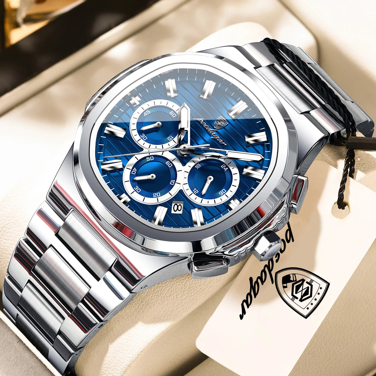 Poedagar Business Male Clock Date Chronograph