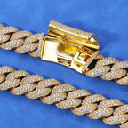Hhiok Thick 18mm Wide Inlaid Zircon Iced Cuban