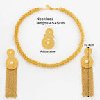dubai jewelry set for women ring earrings set.
