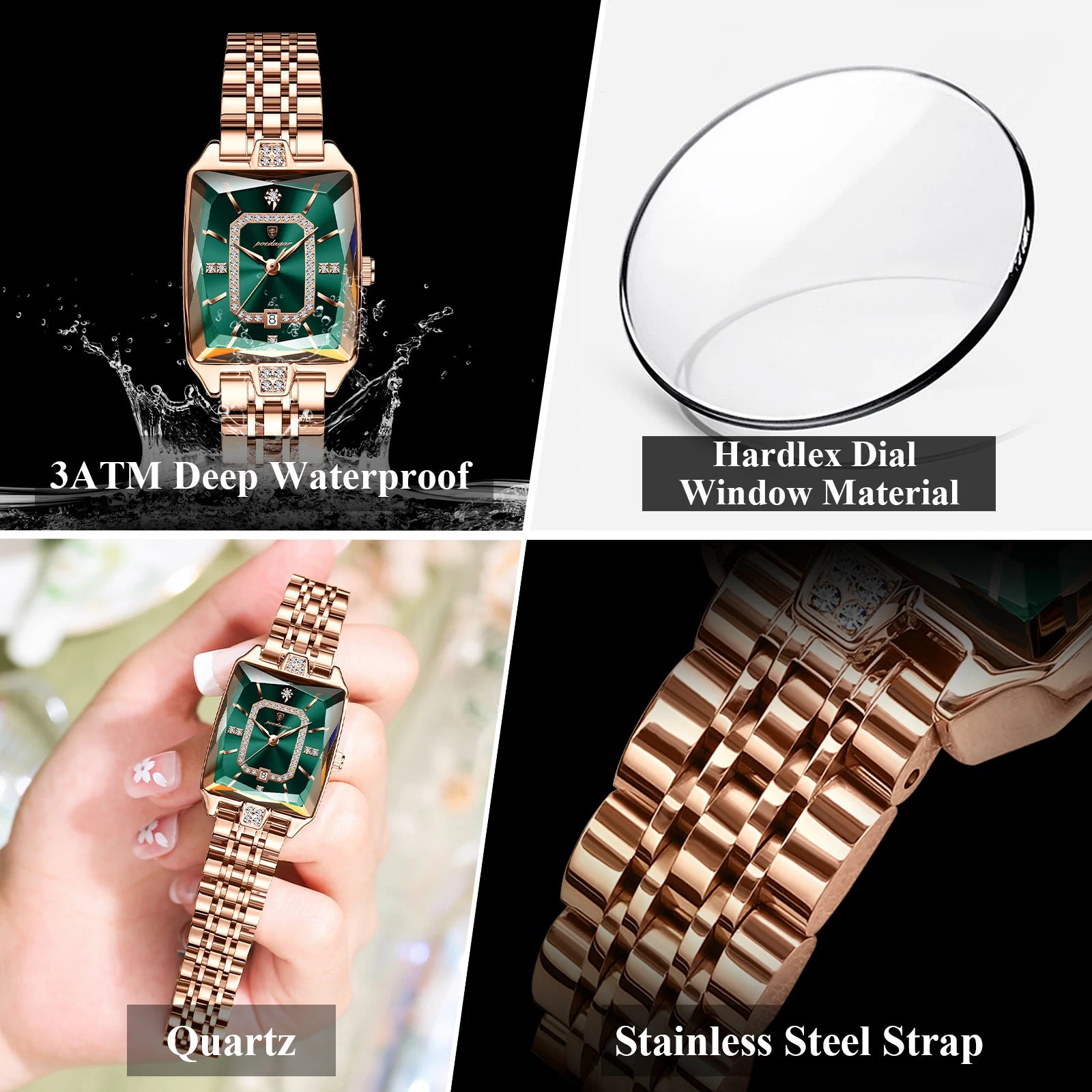 POEDAGAR Luxury Woman Watch Waterproof Date High