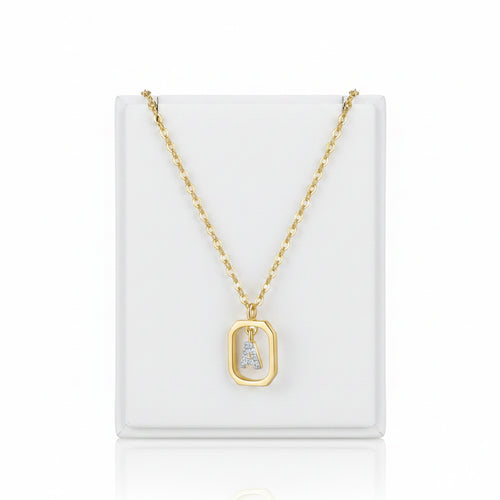 ANDYWEN 925 Sterling Silver Gold Inital Pendant Luxury