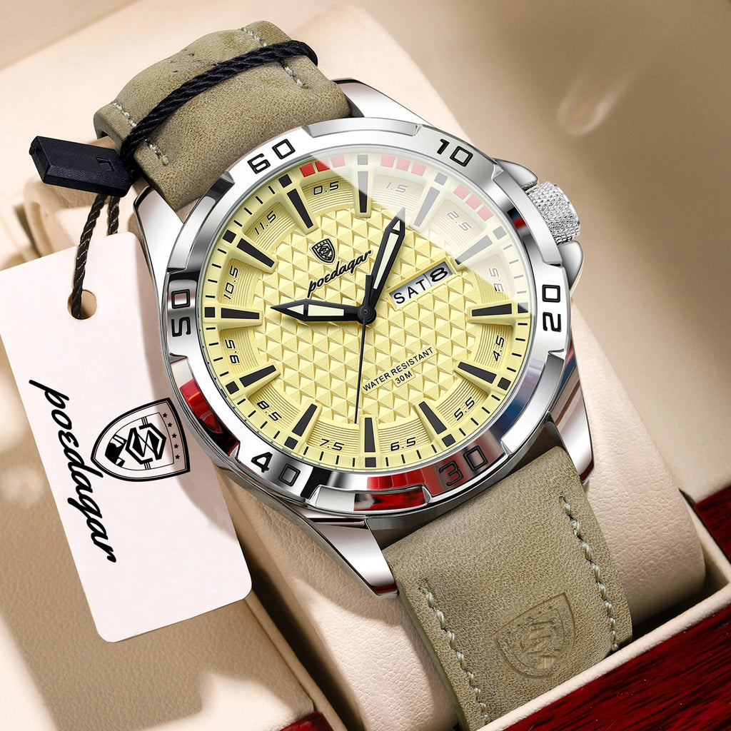 POEDAGAR Original Business Man Wristwatch Waterproof