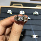 1/2 Karat Moissanit Diamant Herrenringe 925 Sterling