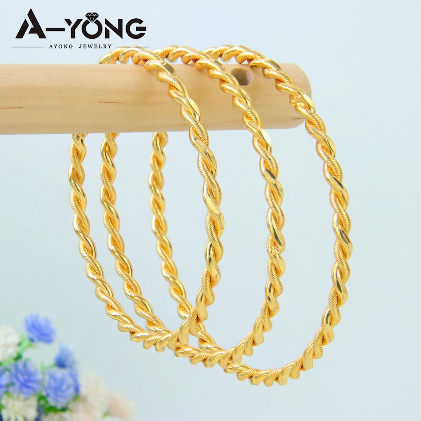 Nigeria Wedding Twist Rope Stackable Bracelet 21k