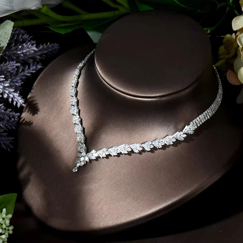 Hot Selling 4pcs Necklace and Earrings Set AAA Cubic