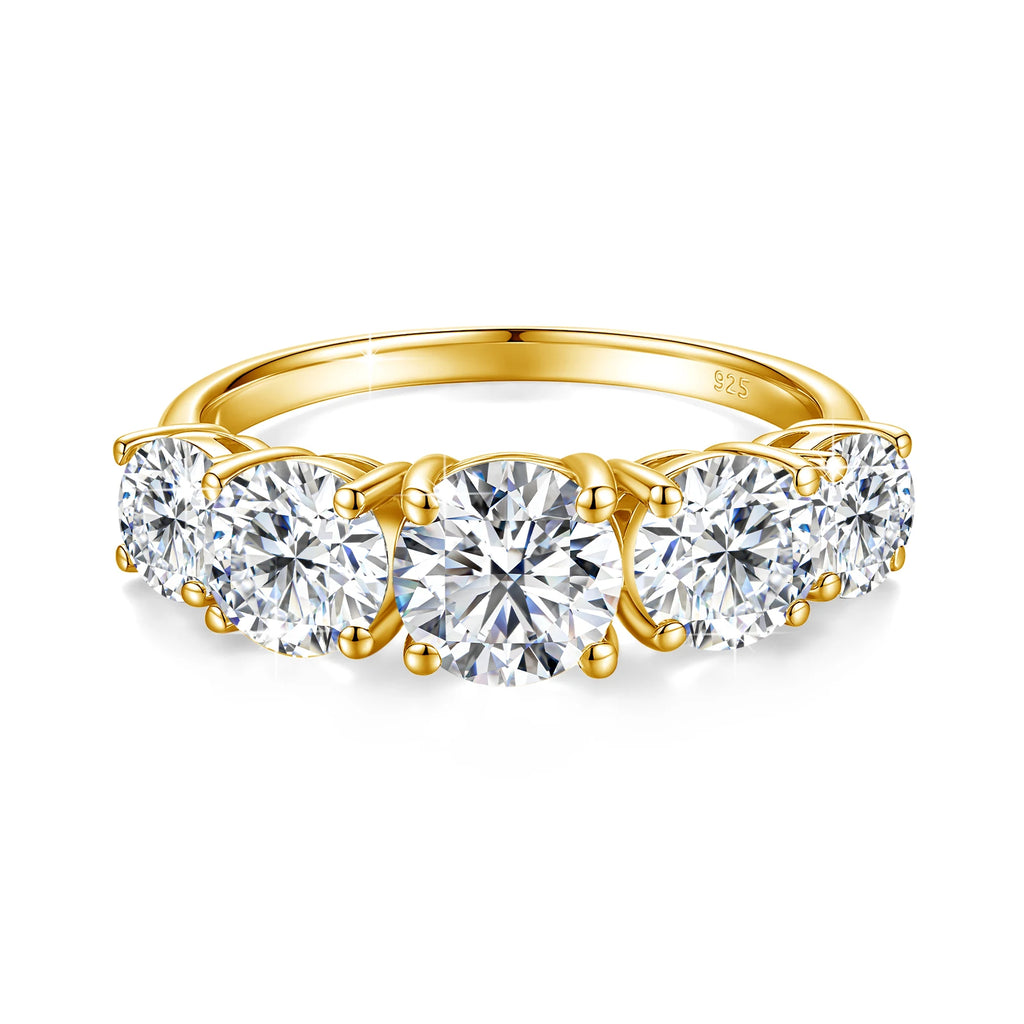 18k Plated 3.8CTW Genuine Moissanite Rings for