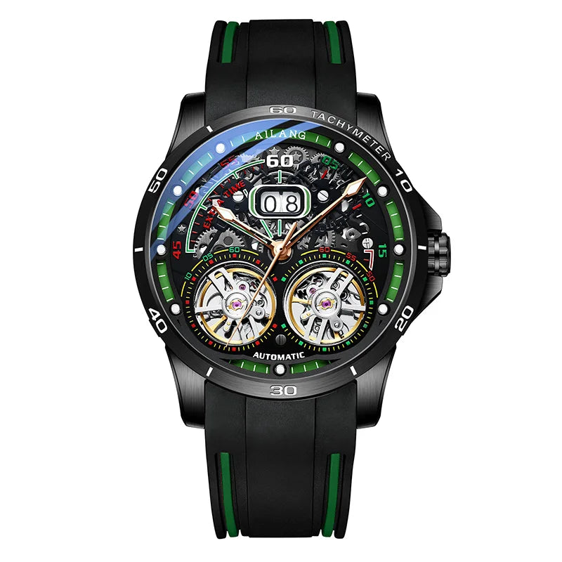 Ailang Men's Double Tourbillon Skeleton Automatic