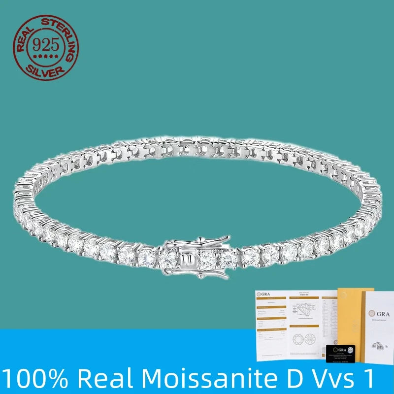 Factory Price D VVS1 Moissanite Tennis Bracelet 925