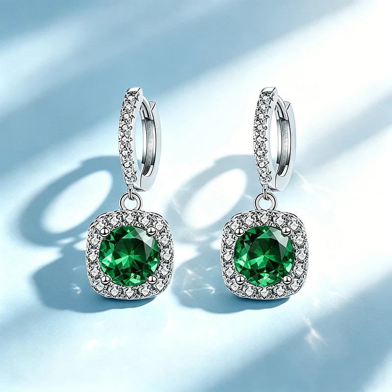 0.5-1 Carat Moissanite Earrings for Women S925 - FBEH Green 2pcs / A-Moissanite 0.5ct, FBEH Green 2pcs / A-Moissanite 1.0ct