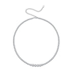 Lyee Cyee 925er Silber Moissanit Halskette 4mm Casual