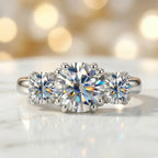 5cttw D Color Moissanit-Ring, 925er Sterlingsilber