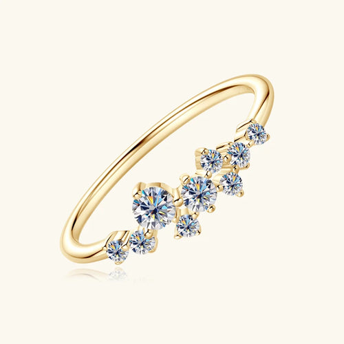 Anziw Real S925 Ring Cluster Moissanite Sterling