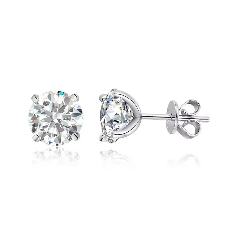 Smyoue 18K Plated 0.1-3CT Moissanite Stud Earrings for - silver color / 0.2CT and 0.2CT, silver color / 0.1CT and 0.1CT, silver color / 3CT and 3CT, silver color / 2CT and 2CT, silver color / 1.5CT and 1.5CT, silver color / 1CT and 1CT, silver color / 0.8CT and 0.8CT, silver color / 0.5CT and 0.5CT, silver color / 0.3CT and 0.3CT