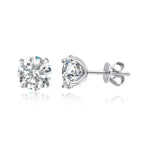 Smyoue 18K Plated 0.1-3CT Moissanite Stud Earrings for - silver color / 0.2CT and 0.2CT, silver color / 0.1CT and 0.1CT, silver color / 3CT and 3CT, silver color / 2CT and 2CT, silver color / 1.5CT and 1.5CT, silver color / 1CT and 1CT, silver color / 0.8CT and 0.8CT, silver color / 0.5CT and 0.5CT, silver color / 0.3CT and 0.3CT