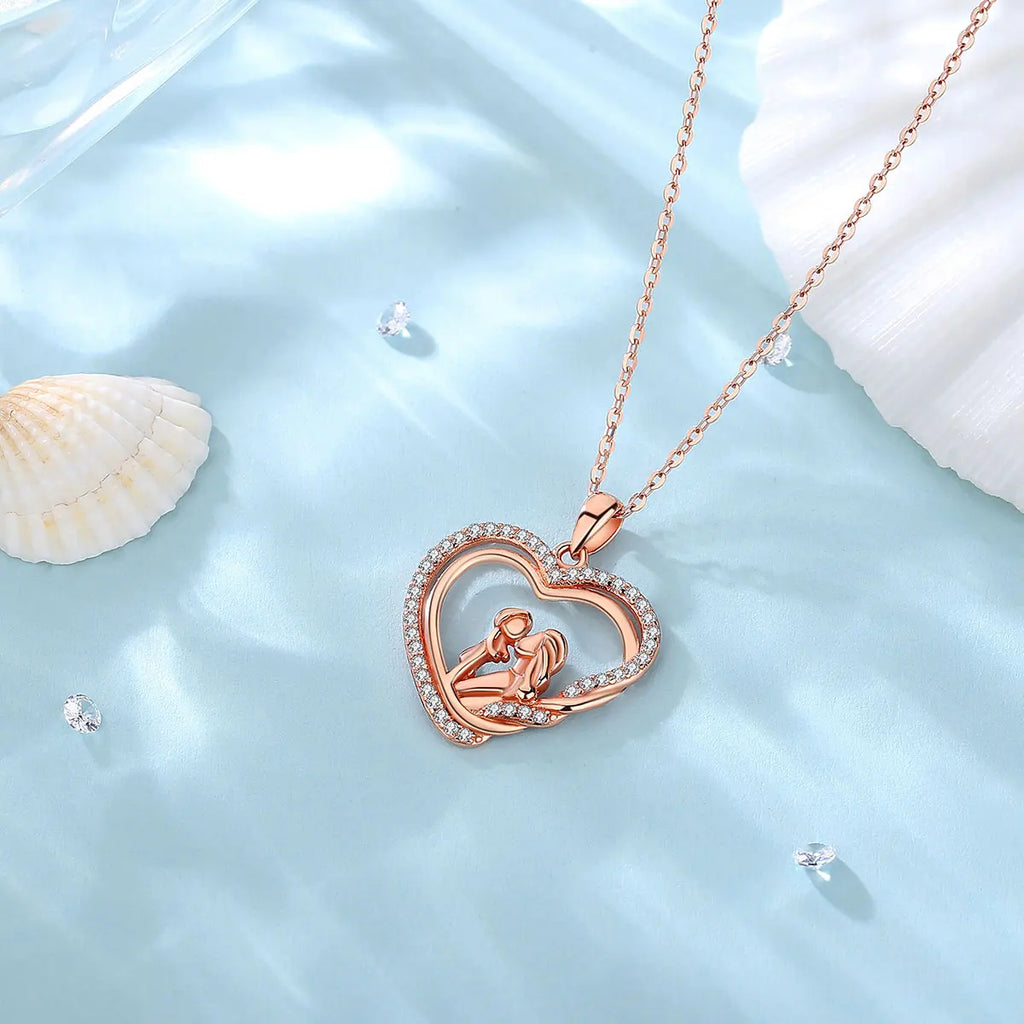 Eudora Real 925 Sterling Silver Heart Charm Neckla
