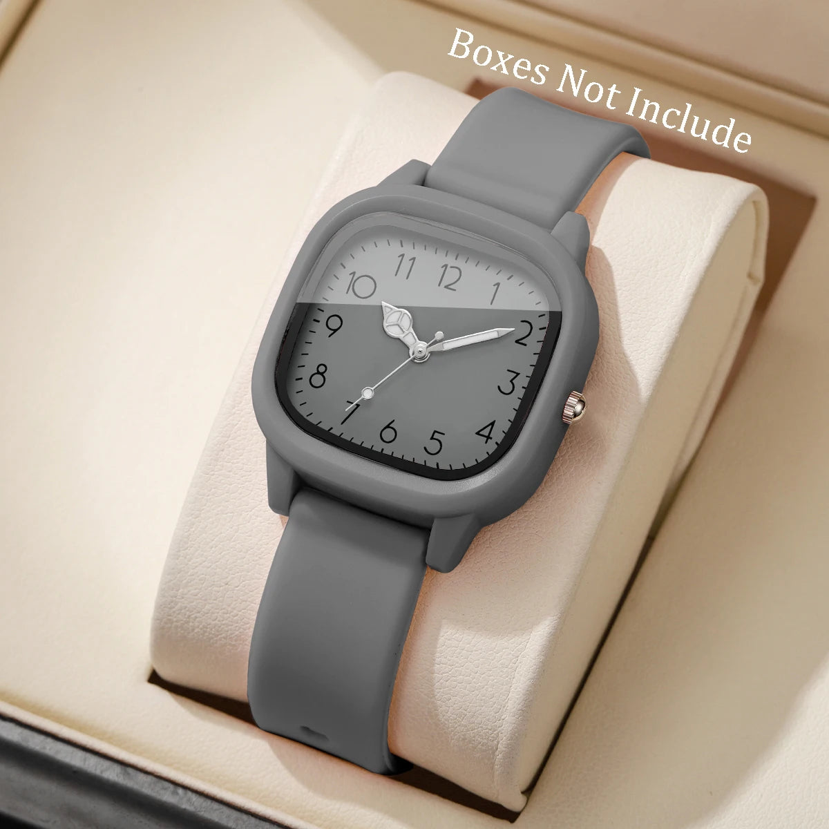 1/3/10PCS Fashion Silicone Band Women Quartz Watches - Grey Face No Box