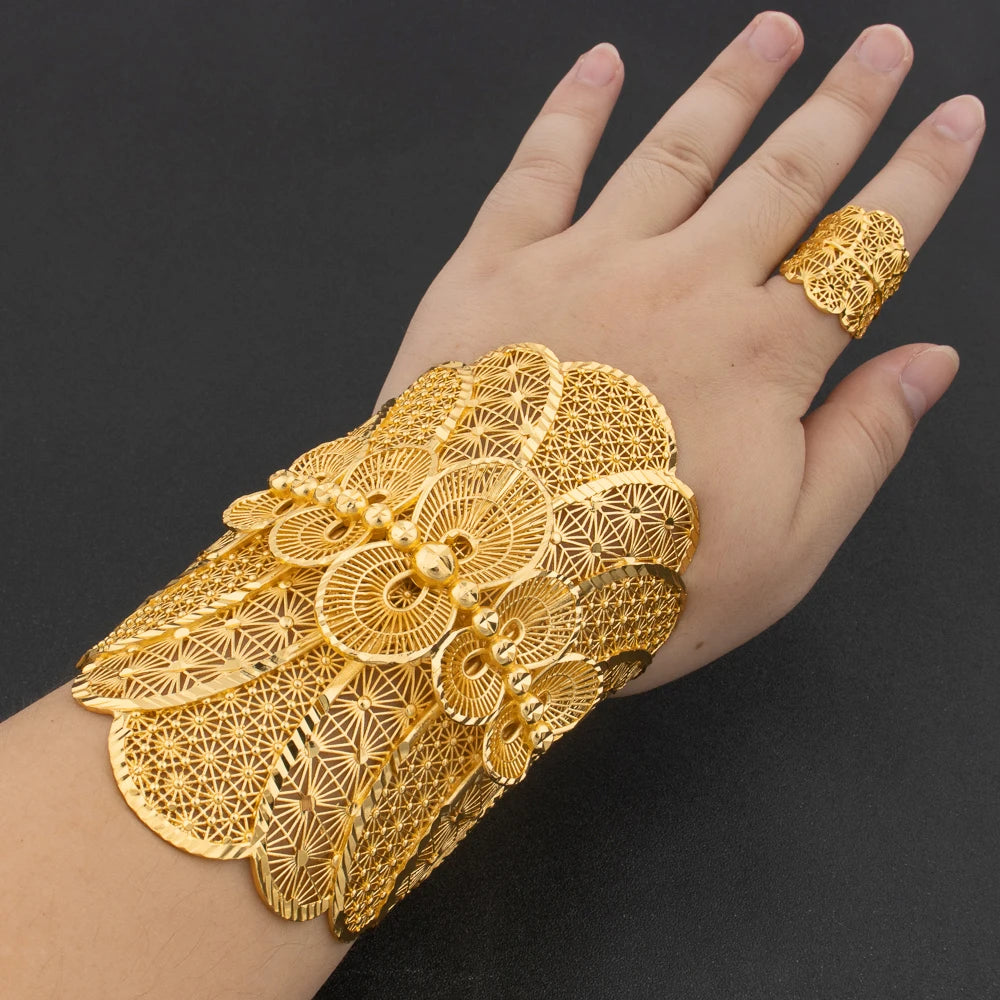 Arab Luxury 18K Gold Plated Jewelry Set Women.