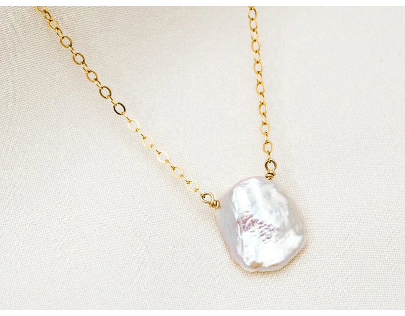 Natural Baroque Pearl Necklace Handmade Jewelry