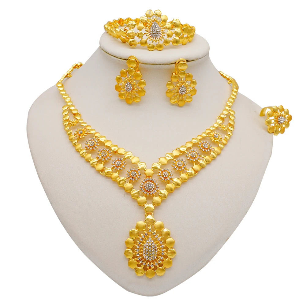 Dubai Women Gold Color Jewelry Sets African Wedding - BJ976-2-E5