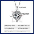 1CT Herzschliff Moissanit Halskette für Frauen 18K