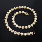 45CM Hip Hop Tennis Necklace Bracelet Set
