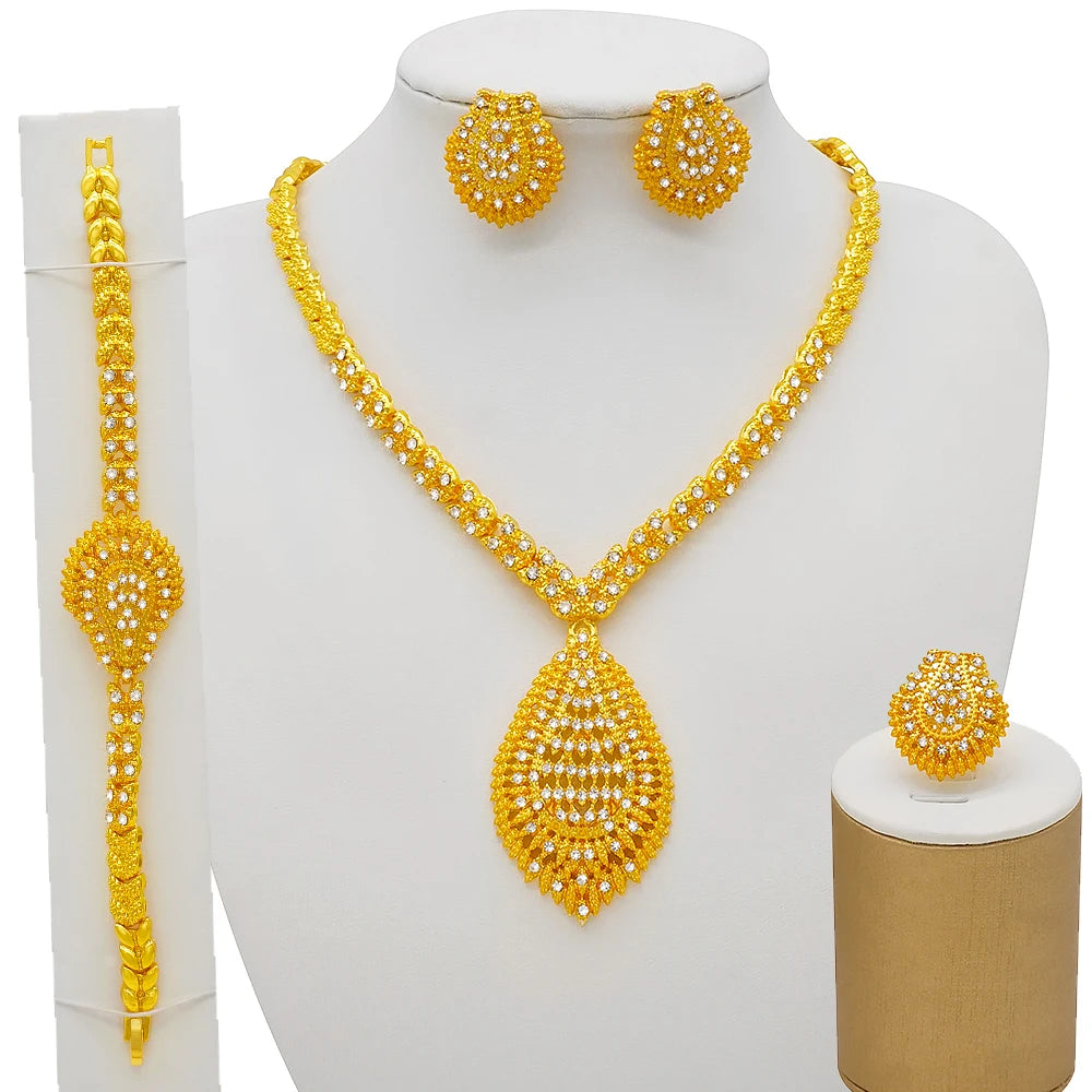 Dubai Women Gold Color Jewelry Sets African Wedding - BJ898-G3