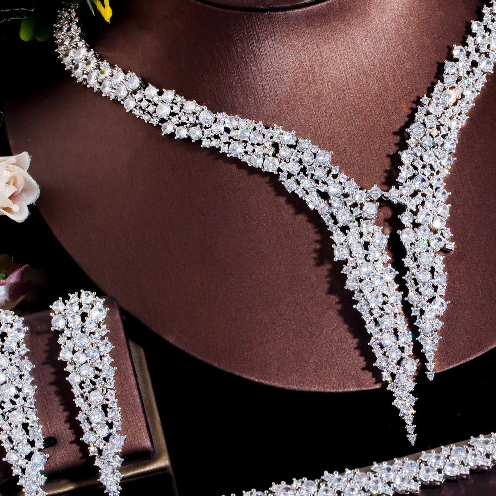 Handmade Lady Lab Diamond Jewelry Set White Gold