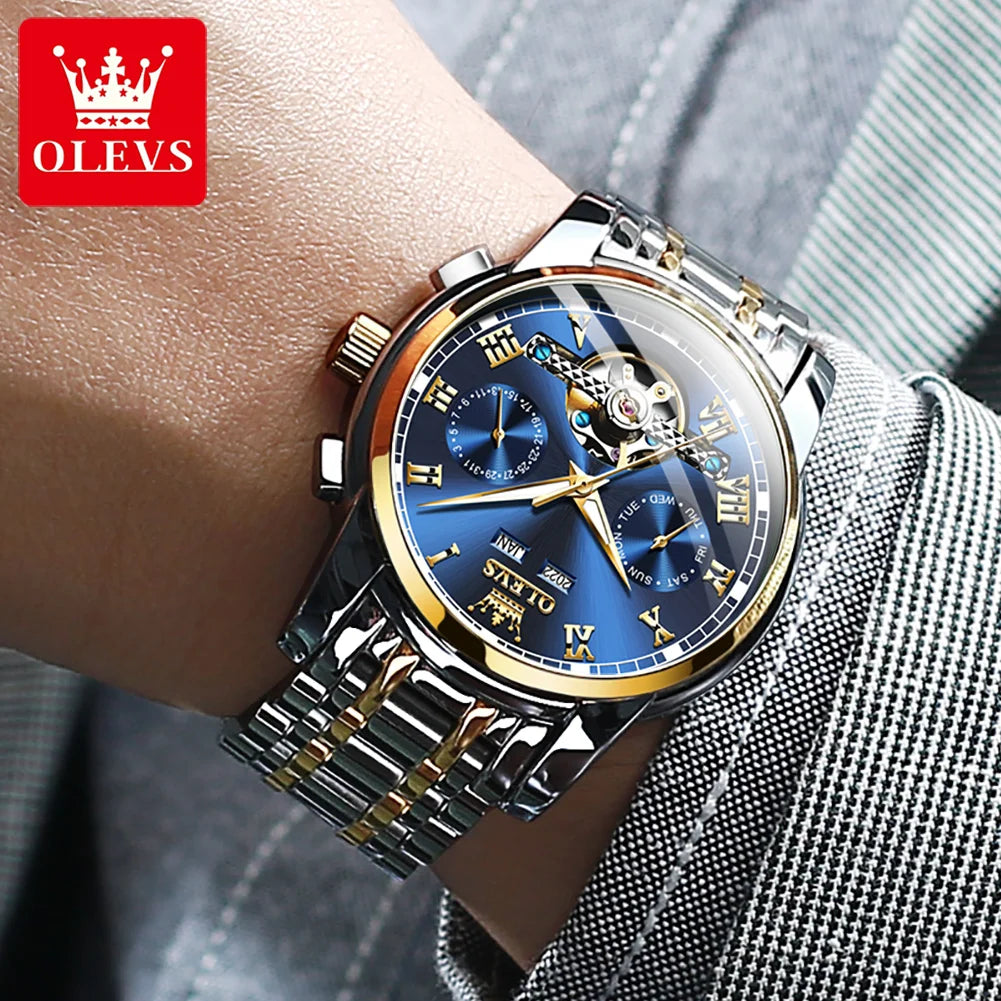 Olevs Automatic Mechanical Watch for Men Date