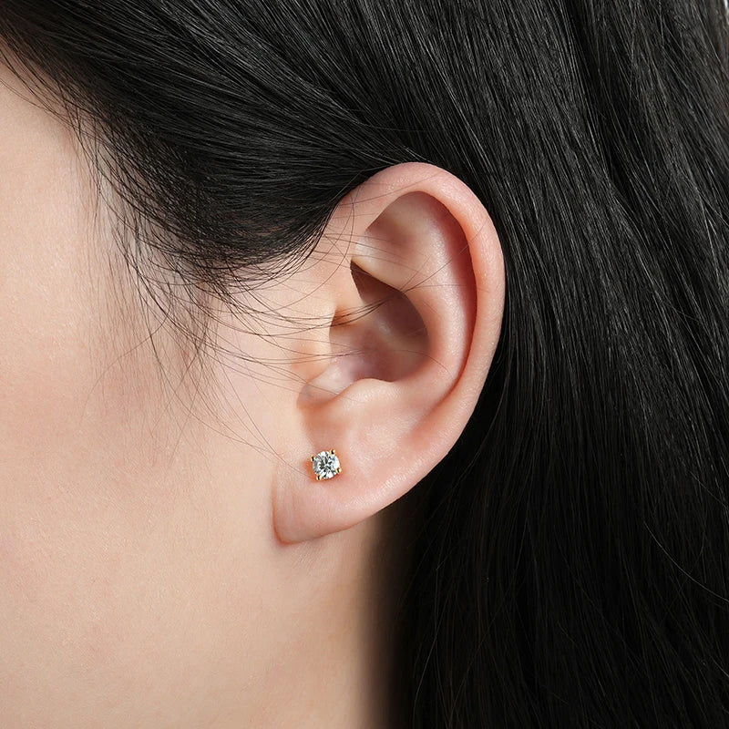 Lnngy 0.3-2CT Moissanite Stud Earrings for Women