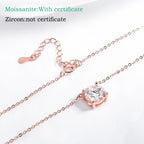 Smyoue 1-5CT Halskette aus Roségold mit Moissanit
