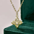 Lnngy Luxury Shiny Four-Leaf Flower Pendant Necklace