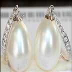 Natural a pair 12-13mm south sea white baroque pearl - Default Title