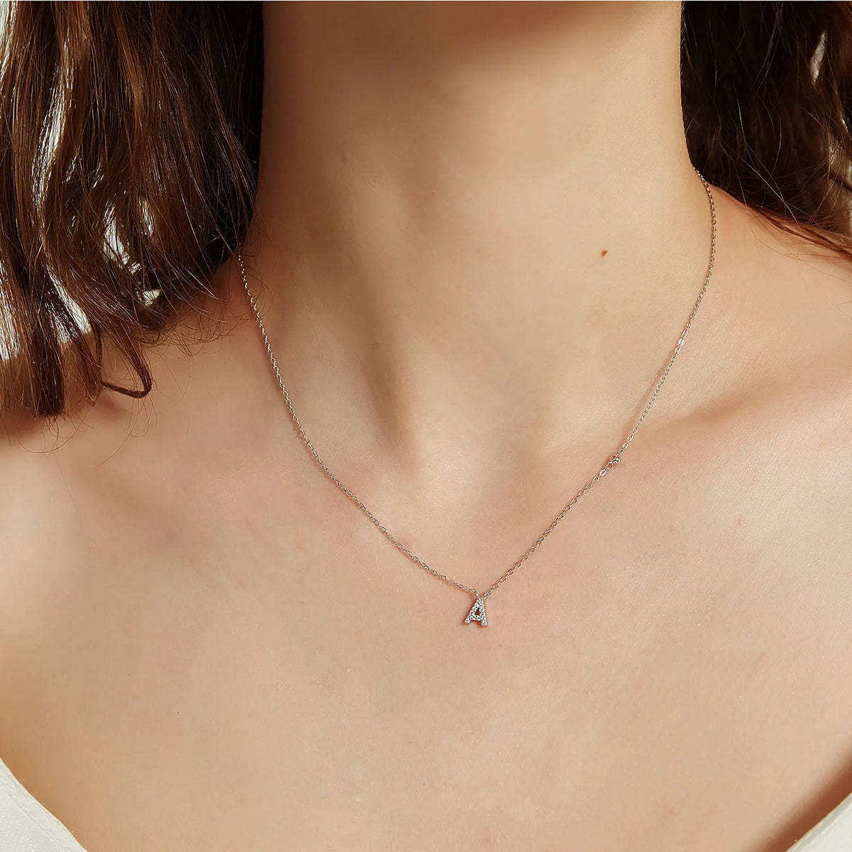 ANDYWEN 925 Sterling Silver Gold Small 26 Letters A- Z