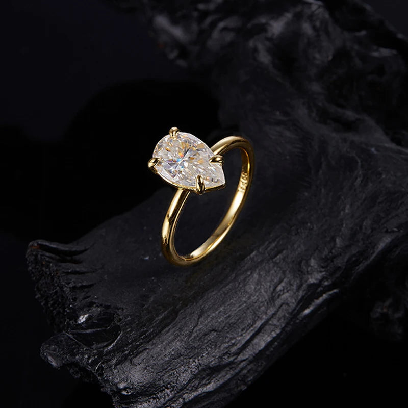 Smyoue 7*11mm Zircon Moissanite Solitaire Women