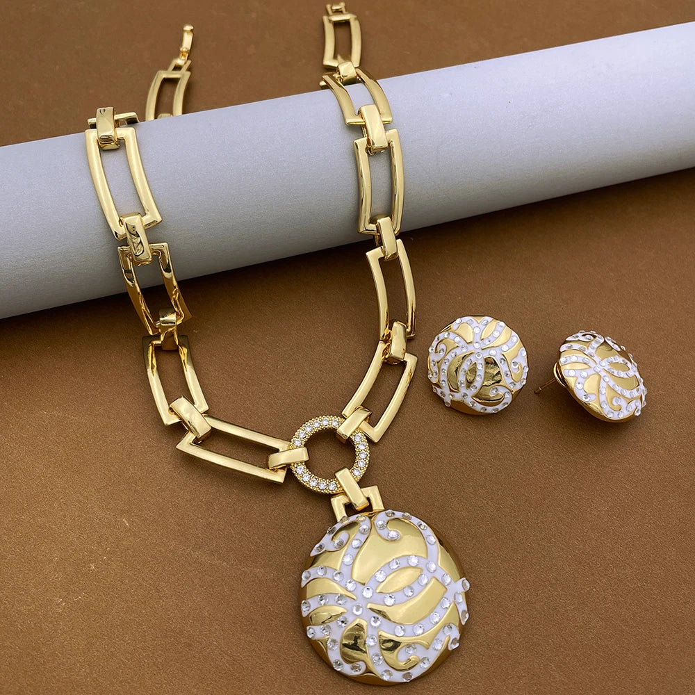 Classic Design Women Necklace Earrings Ring Bracel