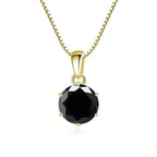 Butterflykiss 1 CT Real Moissanite Pendant Necklace - gold black / 45cm