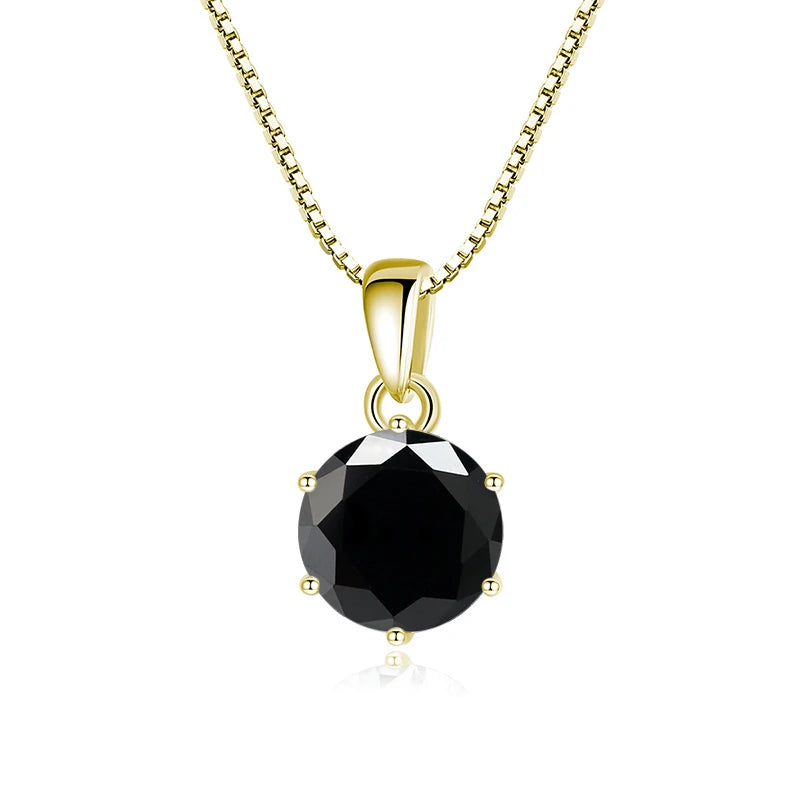 Butterflykiss 1 CT Real Moissanite Pendant Necklace - gold black / 45cm